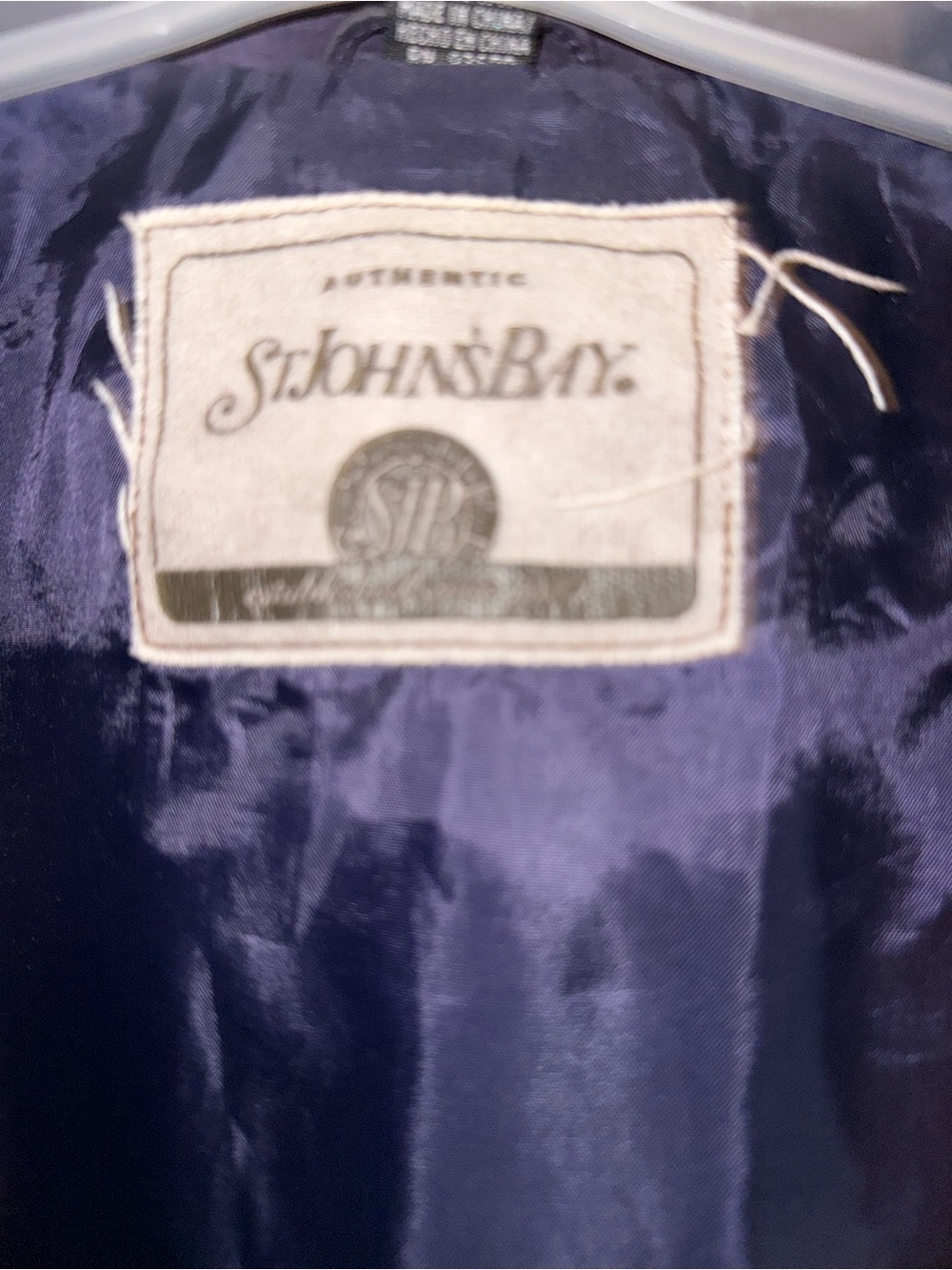 St. John's Bay Purple Suede-Look genuine leather exterior Button Front Jacket - Picture 5 of 12